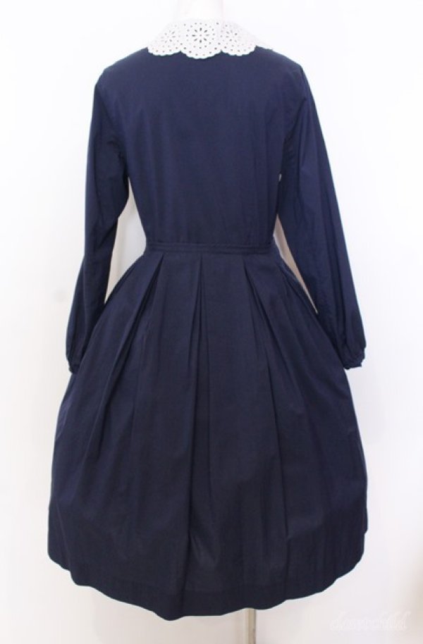 画像3: Jane Marple / アイレットレースカラーのワンピース M ネイビー O-25-08-20-1026-JM-OP-IG-OS (3)