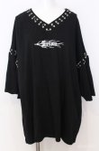 画像1: REFLEM / ピアスリング朔望半袖Tシャツ  ブラック O-25-08-20-1028-PU-TO-IG-ZT189 (1)