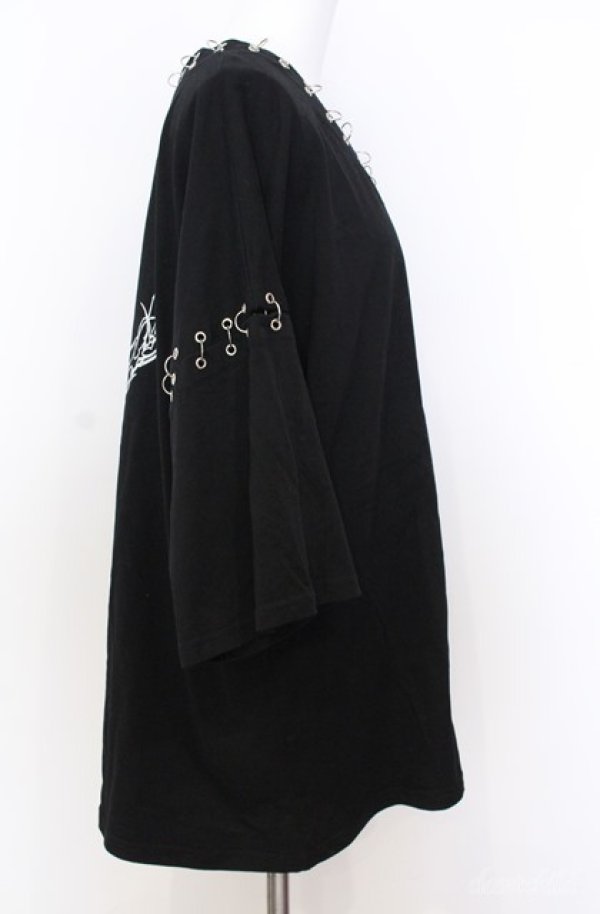 画像3: REFLEM / ピアスリング朔望半袖Tシャツ  ブラック O-25-08-20-1028-PU-TO-IG-ZT189 (3)