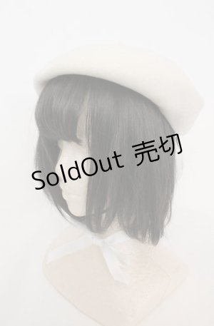 画像: Heart E / リボン付きウールベレー  シロ O-25-08-20-128-LO-AC-OW-ZT500