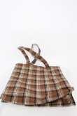 画像2: Maison de FLEUR / EC限定チェック柄スクエアトートバッグ  ブラウン O-25-08-20-036-LO-BG-OW-ZT501 (2)