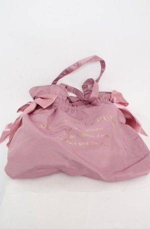 画像: Maison de FLEUR / ダブルリボンギャザートートバッグ  ピンク O-25-08-20-037-LO-BG-OW-OS