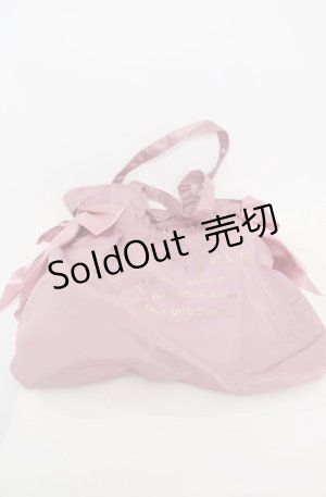 画像: Maison de FLEUR / ダブルリボンギャザートートバッグ  ピンク O-25-08-20-037-LO-BG-OW-ZT