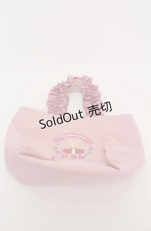 画像1: Maison de FLEUR / マロンクリームフリルハンドトートバッグ  ピンク O-25-08-20-041-LO-BG-OW-ZT501 (1)