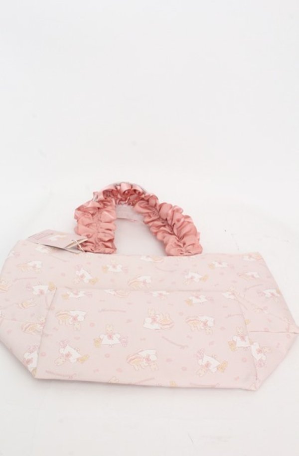 画像2: Maison de FLEUR / marroncream フリルハンドルトートバッグ  ピンク O-25-08-20-048-LO-BG-OW-ZT501 (2)