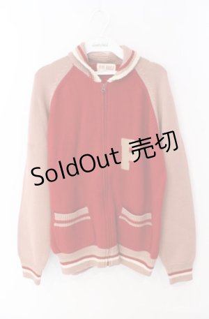 画像: PINK HOUSE / バイカラーニットブルゾン  ピンク×アカ O-25-08-21-039-LO-JA-OW-ZI