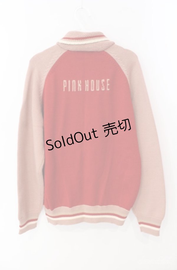 画像2: PINK HOUSE / バイカラーニットブルゾン  ピンク×アカ O-25-08-21-039-LO-JA-OW-ZI (2)