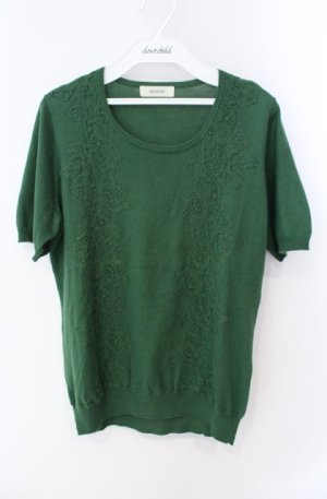 画像: INGEBORG / レース使いカシミヤ混ニット 11号 グリーン O-25-08-21-043-LO-TO-OW-ZI