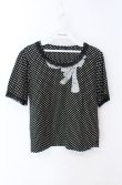 画像1: INGEBORG / スパンコール使いドットTシャツ 11号 クロ×シロ O-25-08-21-048-LO-TO-OW-OS (1)