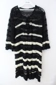 画像1: INGEBORG / ストレッチレースボーダーチュニック 11号 クロ×シロ O-25-08-21-050-LO-TO-OW-ZI (1)