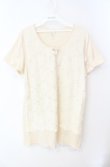 画像1: INGEBORG / レースレイヤードカットソー 11号 アイボリー O-25-08-21-060-LO-TO-OW-OS (1)