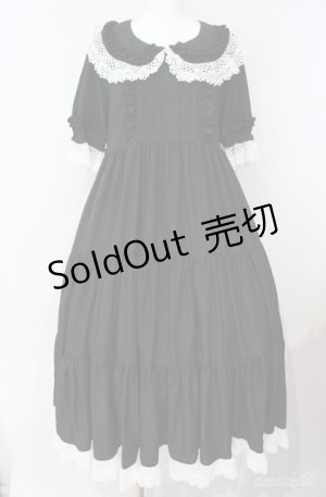 画像: Physical Drop / レース衿付きティアードワンピース  クロ O-25-08-21-063-LO-OP-IG-OS