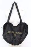 画像1: ATELIER PIERROT / Heart Frill Tote Bag (Shantung Fabric) トートバッグ  ブラック O-25-08-21-1009-EL-BG-IG-OS (1)
