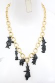 画像2: Jane Marple / Queen Alice necklace ネックレス  ゴールド×クロ O-25-08-21-1019-JM-AC-IG-OS (2)
