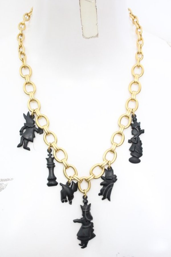 画像2: Jane Marple / Queen Alice necklace ネックレス  ゴールド×クロ O-25-08-21-1019-JM-AC-IG-OS (2)