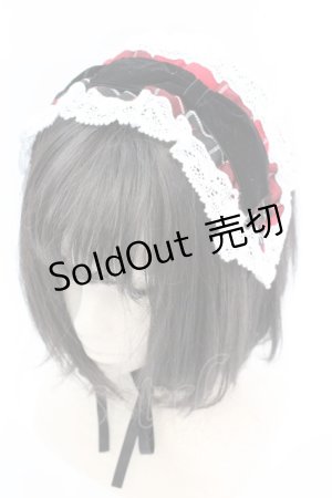 画像: Eri Aino's Collection / ベロアボンヘッドドレス  アカチェック O-25-08-21-1023-LO-AC-IG-OS