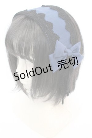 画像: 尾州ロリィタ / リボンガレットヘッドドレス  プラチナブルー O-25-08-21-1027-LO-AC-OW-OS