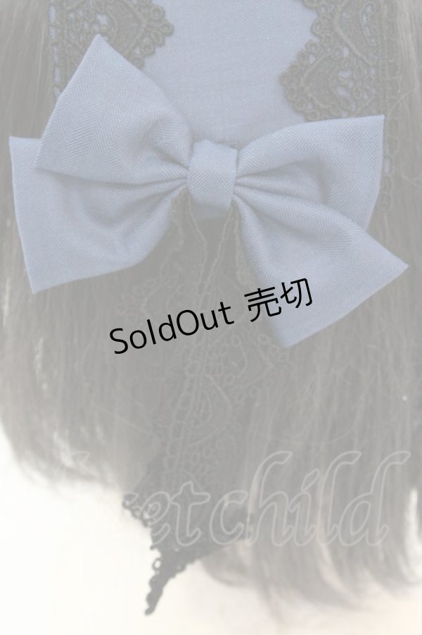 画像3: 尾州ロリィタ / リボンガレットヘッドドレス  プラチナブルー O-25-08-21-1027-LO-AC-OW-OS (3)