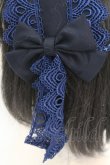 画像3: 尾州ロリィタ / リボンガレットヘッドドレス  クロ×アオ O-25-08-21-1026-LO-AC-OW-OS (3)