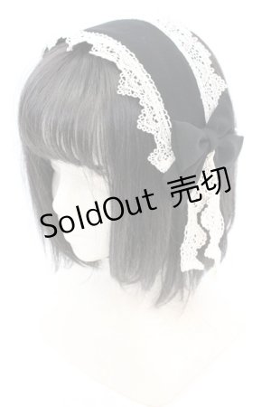 画像: 尾州ロリィタ / リボンガレットヘッドドレス  クロ×キナリ O-25-08-21-1028-LO-AC-OW-OS