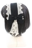 画像2: 尾州ロリィタ / リボンガレットヘッドドレス  クロ×キナリ O-25-08-21-1028-LO-AC-OW-OS (2)