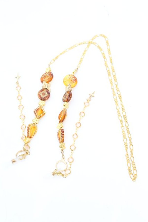 画像2: Estrellas / 眼鏡チェーン  ゴールド×ブラック O-25-08-21-1031-EL-AC-IG-ZT394-F004 (2)