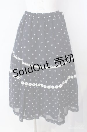 画像: Jane Marple Dans Le Salon / Sprinkled flowers lace trimming skirt　スカート M クロ O-25-08-21-070-JM-SK-IG-OS