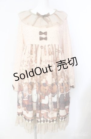 画像: LOLITAその他 / くまptワンピース  ベージュ系 O-25-08-21-077-LO-OP-OW-OS