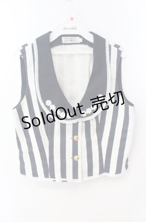 画像: MARBLE / 白花ブレードレース付きエンブレムベスト  ホワイト×ネイビー O-25-08-21-079-GO-TO-OW-OS