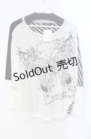 画像: ALGONQUINS / エンブレムptドルマンプルオーバー F ホワイト×ブラック O-25-08-21-084-AL-TO-OW-OS