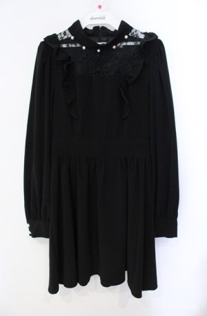 画像: Ank Rouge / レーシーチャイナワンピース  クロ O-25-08-21-087-CA-OP-OW-OS