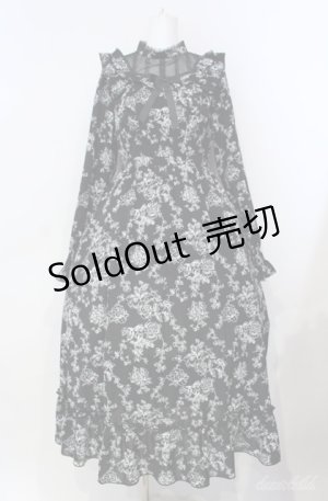 画像: Amavel / Romantic Floralロングワンピース  クロ O-25-08-21-008-CA-OP-IG-ZY