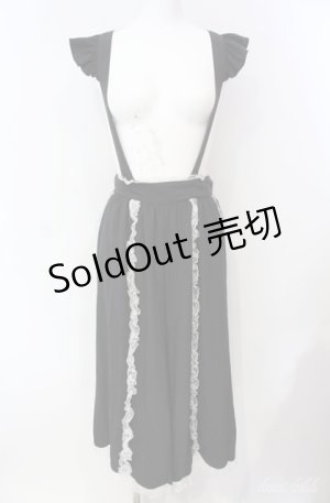 画像: Deary / レース配色サスペンダー付きワイドパンツ M クロ×シロ O-25-08-21-011-LO-PA-IG-OS