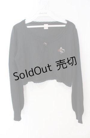 画像: Secret Honey / ローズ刺繍ボレロカーディガン  クロ O-25-08-21-013-CA-TO-IG-OS