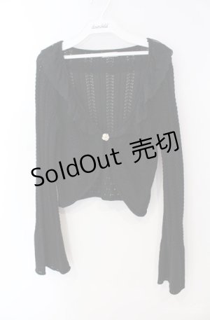 画像: axes femme / ショート丈ニットボレロ  クロ O-25-08-21-020-AX-TO-IG-OS