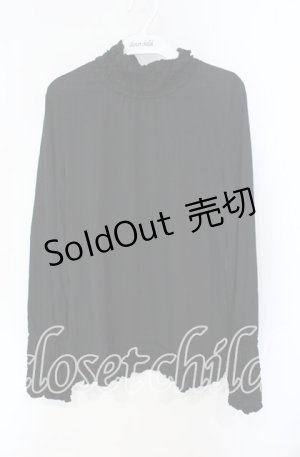 画像: PINK HOUSE / フリルハイネックニットトップス L クロ O-25-08-23-035-LO-TO-OW-OS