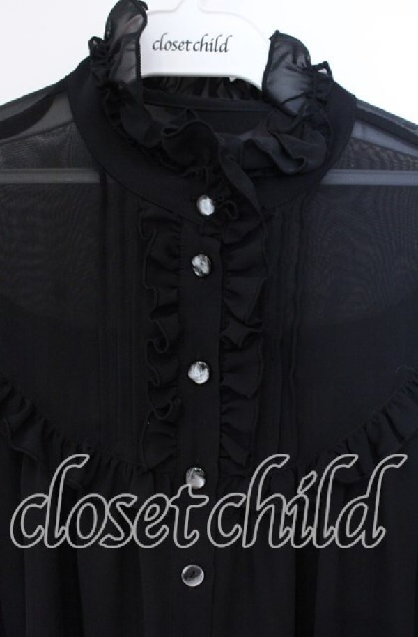 画像2: Enchantlic Enchantilly / シャンテリー フリル ブラウス  クロ O-25-08-23-041-LO-BL-IG-OS (2)