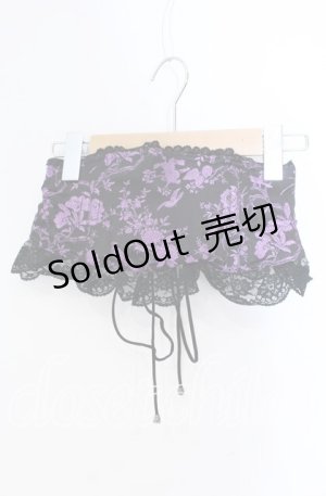 画像: Qutie Frash / 和柄サテンコルセット  ブラック×パープル O-25-08-23-047-QU-TO-OW-OS