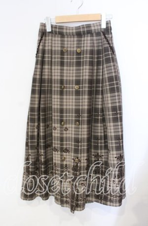 画像: axes femme / フロッキーチェックスカート M ベージュ O-25-08-23-053-AX-SK-OW-OS