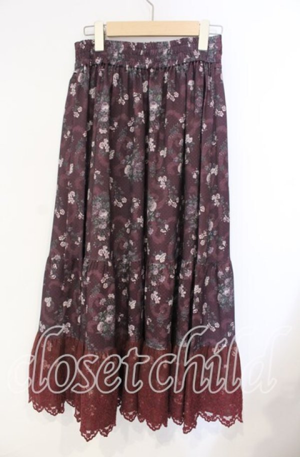 【新品】axes ミュシャ／プリントスカート(ワイン) ミュシャ／プリントスカート[品番：IGAW0000550]｜axes femme