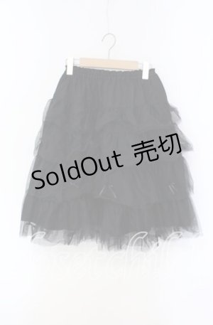 画像: PINK HOUSE / チュールリボンミニスカート  クロ O-25-08-23-060-LO-SK-OW-OS