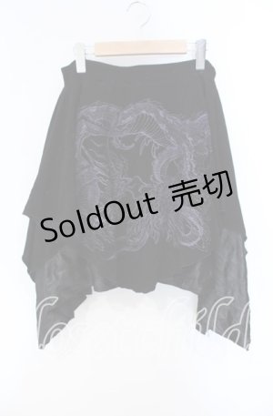 画像: Qutie Frash / ドラゴンptちりめんスカート  ブラック O-25-08-23-061-QU-SK-OW-OS