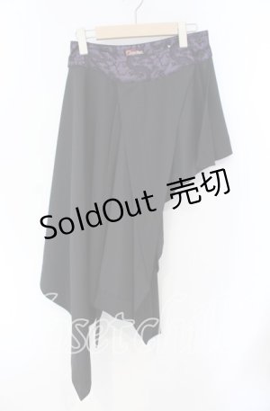 画像: Qutie Frash / アシンメトリーオーバースカート  ブラック×パープル O-25-08-23-064-QU-SK-OW-OS