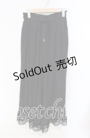 画像: axes femme / 裾レース楊柳ワイドパンツ F クロ O-25-08-23-072-AX-PA-OW-ZT509