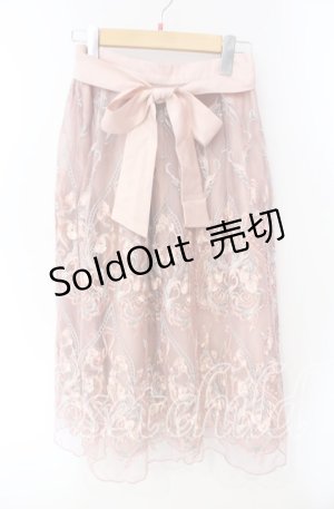 画像: axes femme / モチーフエンブロイダリースカート M ピンク O-25-08-23-074-AX-TO-OW-OS