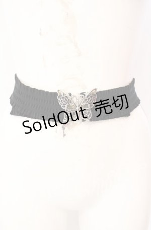 画像: axes femme / 蝶と鍵ゴムベルト  シルバー×クロ O-25-08-23-1012-AX-ZA-IG-ZT434-F005