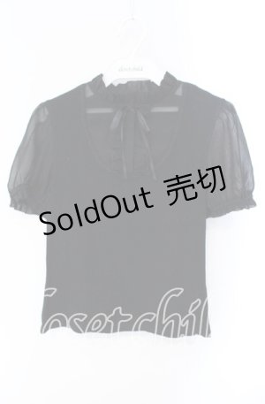 画像: Bubbles / シフォン切り替えリブトップス F クロ O-25-08-23-1018-CA-TO-OW-OS