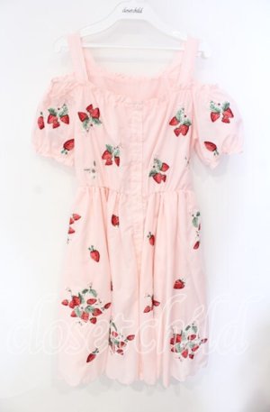 画像: Ank Rouge / ストロベリー刺繍ワンピース M ピンク O-25-08-23-1023-CA-OP-OW-OS