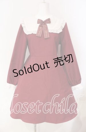 画像: Amavel / ロゴリボンセーラーワンピース M ワイン O-25-08-23-1028-CA-OP-OW-OS