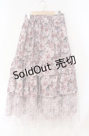 画像: axes femme / フルールPTティアードスカート F ピンク O-25-08-23-075-AX-SK-OW-OS